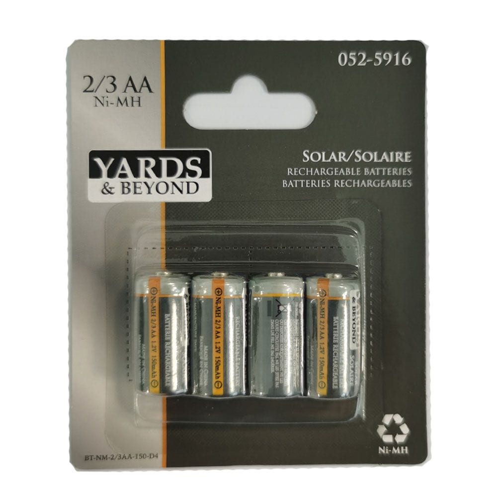 150mAh 2/3 AA Solar Rechargeable Batteries, 4-pk G4S0 - product image 1