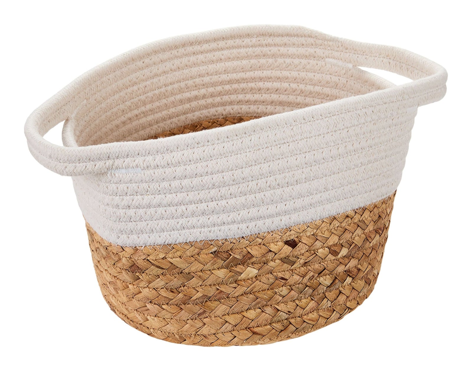 Molly Woven Cotton Rope Two-Toned Storage Basket E2O3 - product image 1