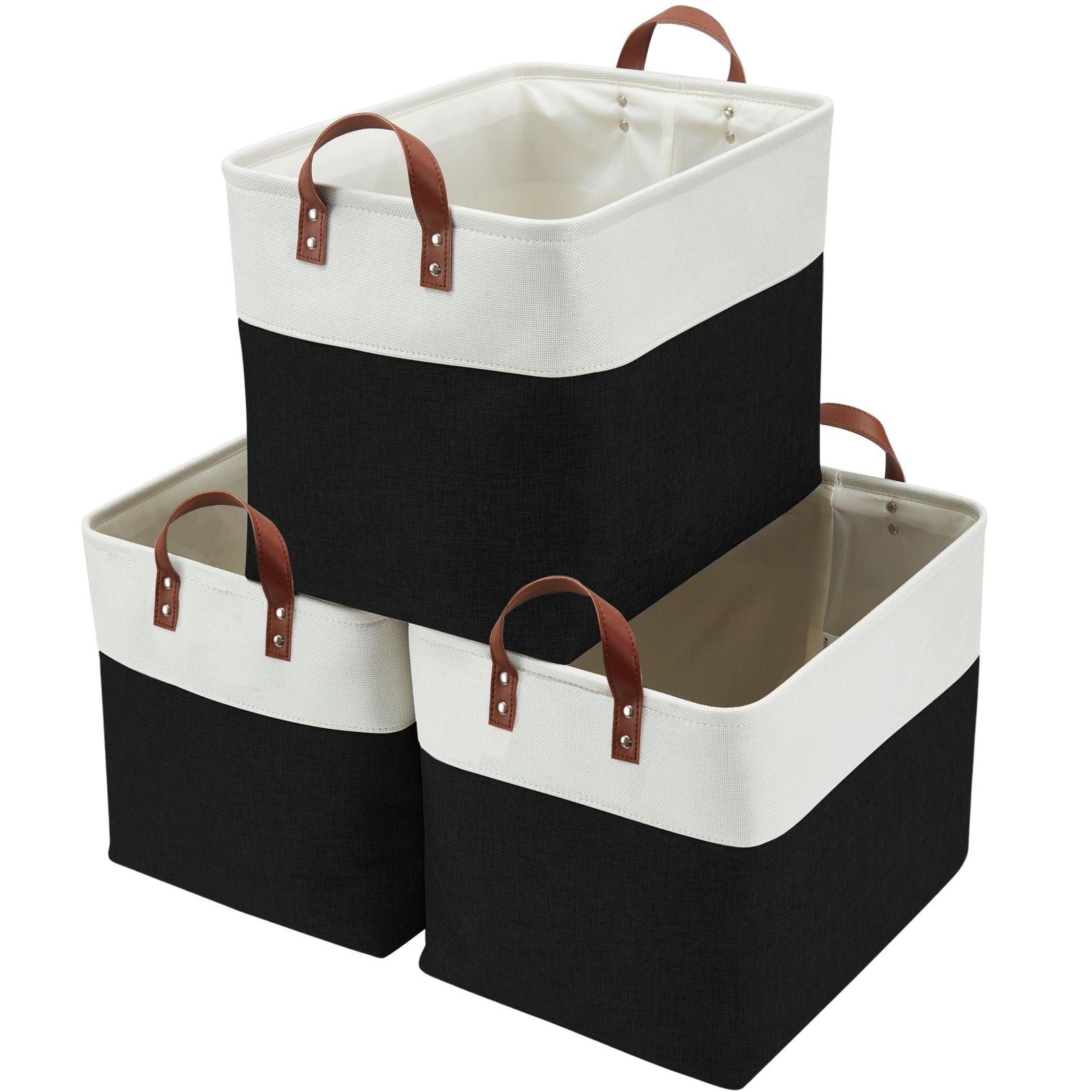 Jumbo Foldable Storage Basket, 42-L, 3-pk, Black T9N8 - product image 1