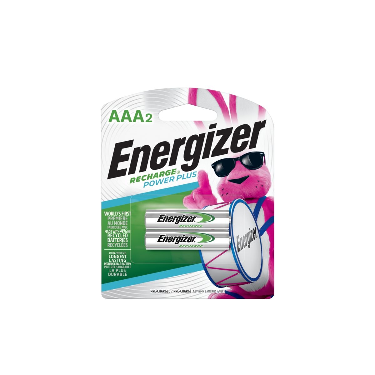 NH12BP-2 2-pk AAA 800mAh NiMH Rechargeable Batteries, Pre-Charged, All Purpose V6F4 - product image 1
