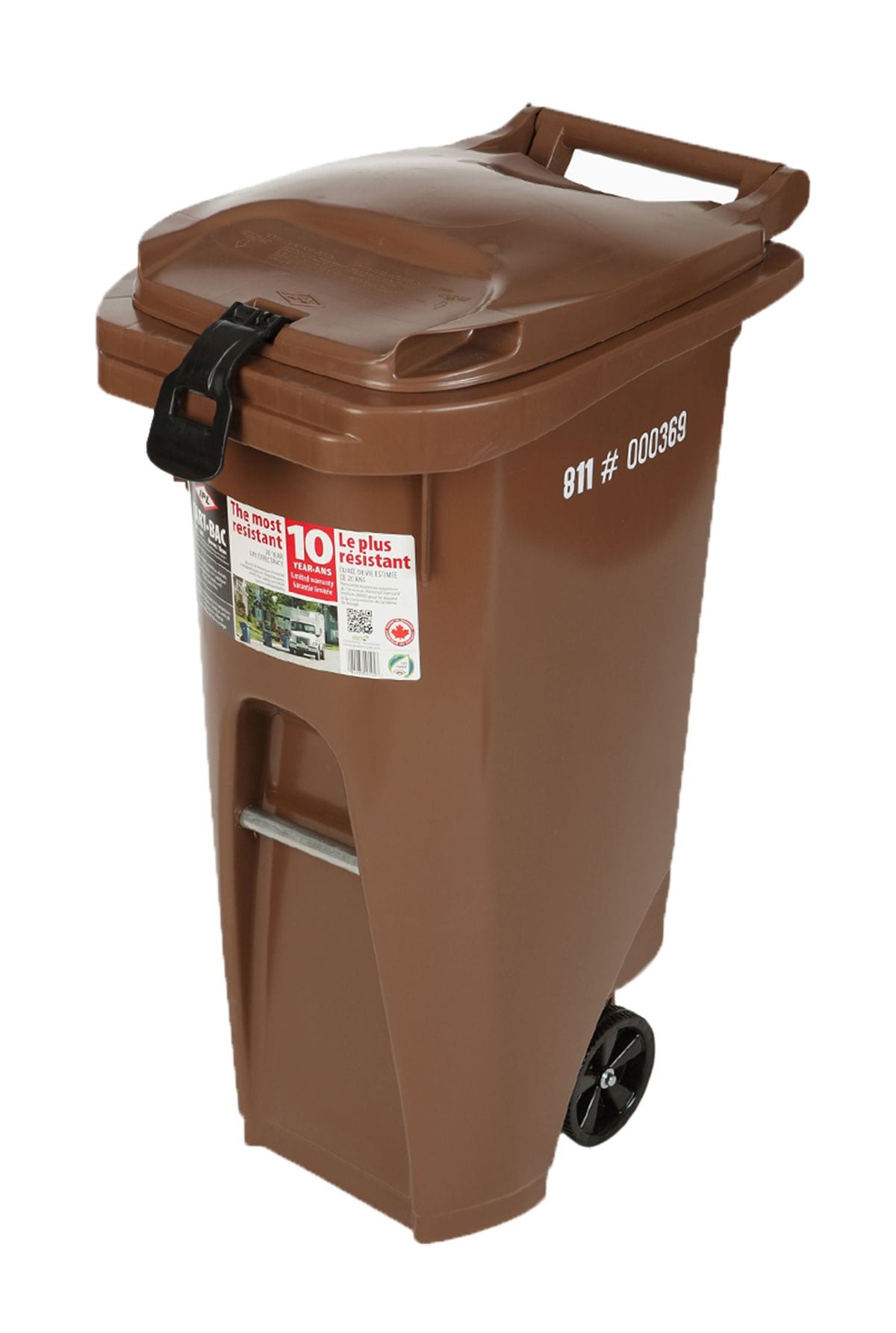 Mastercart Plastic Rectangular Wheeled Compost Bin/Garbage Can with Lock, Assorted Colours, 79.5-L N3M7 - product image 1