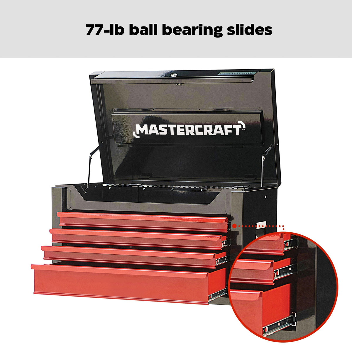 Tool Chest with 4 Drawers, Black & Red, 26-in D5A0 - product image 5