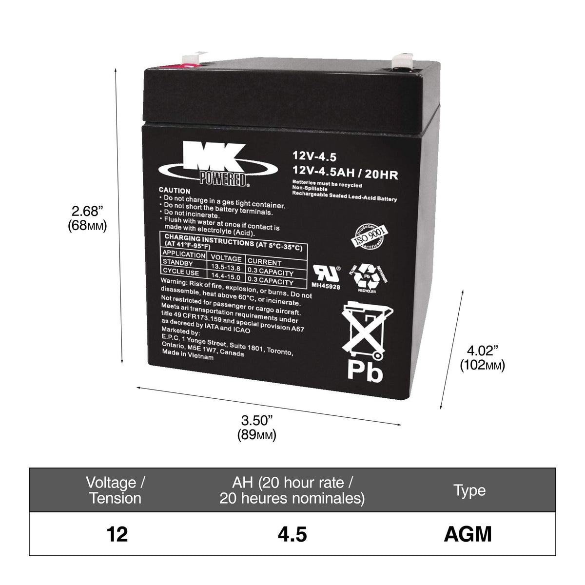 OEPLUS Group Size 94R (H7/L4) Battery, 800 CCA V8A3 - product image 1