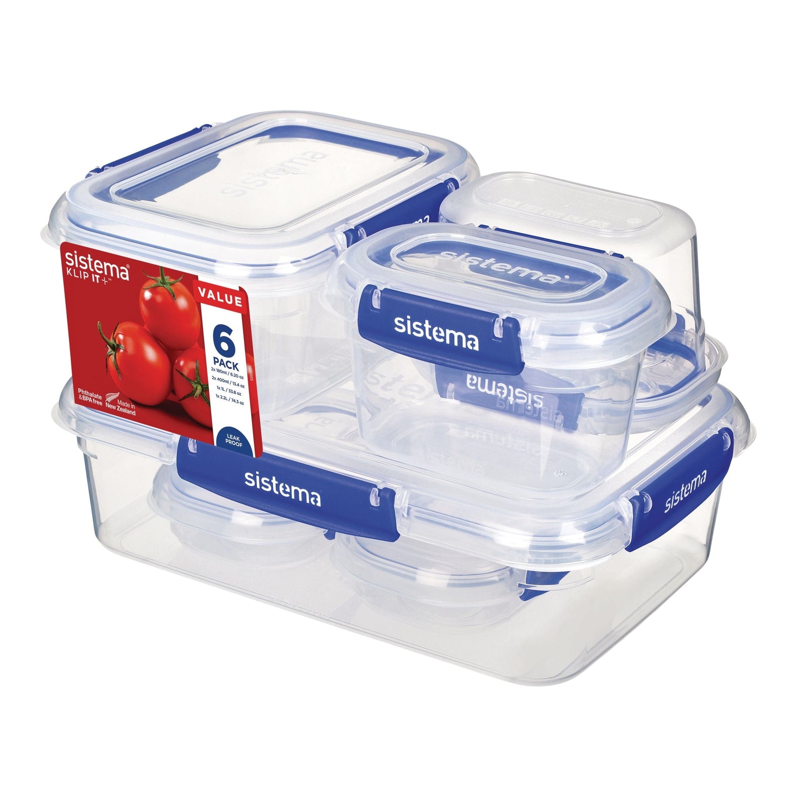 Airtight Rectangular Food Storage Container Starter Set with Leakproof Seal, 12-pc J2A2 - product image 1