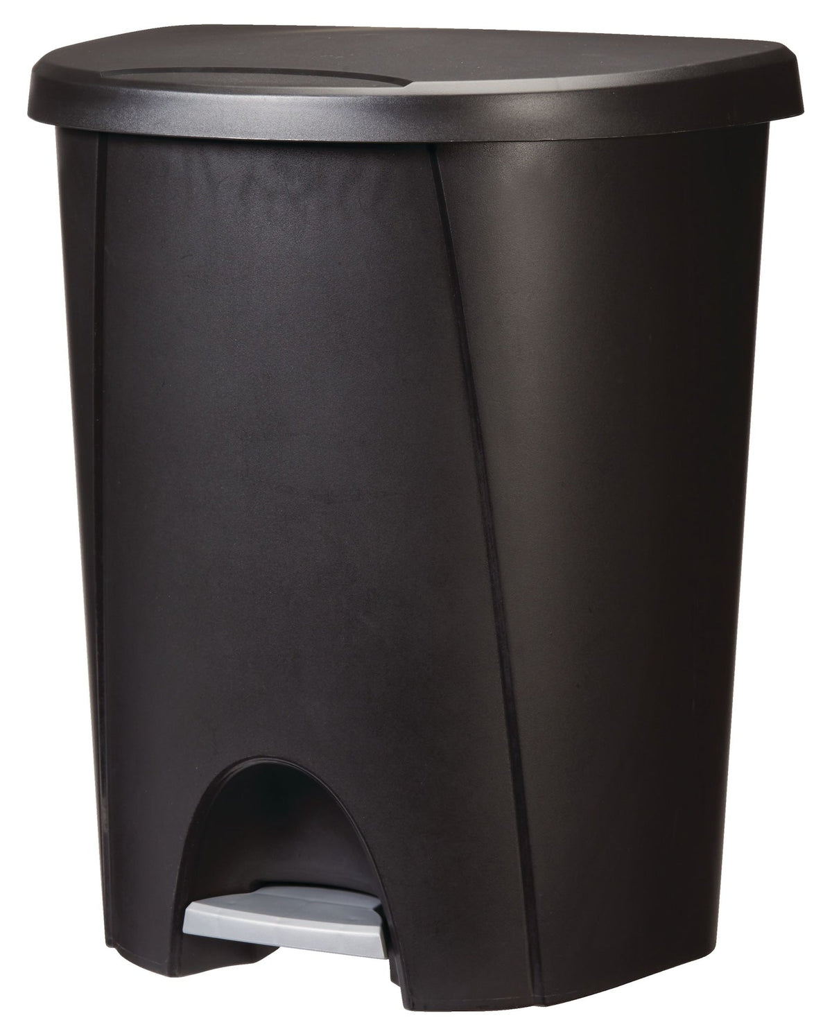 Plastic D-Shaped Step Garbage Can, Black, 25-L S1G2 - product image 2