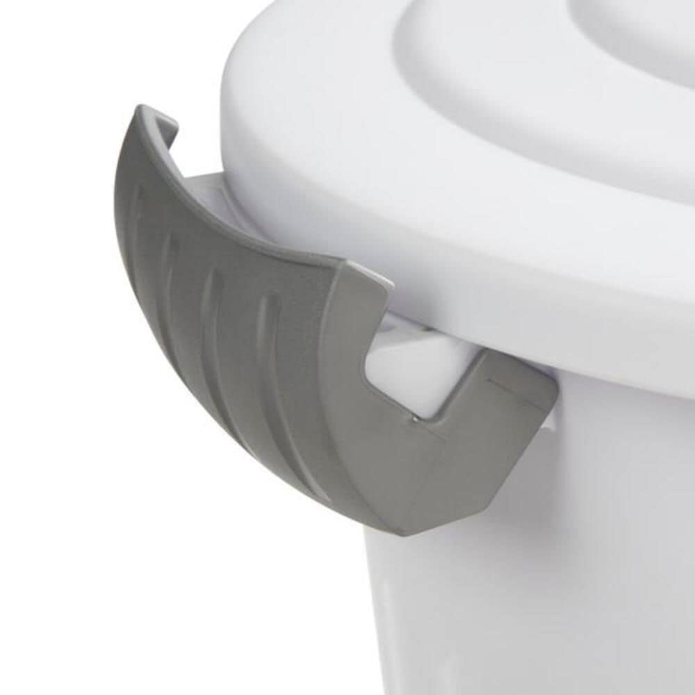 Plastic Round Latching Utility Garbage Can, White, 23-L L2A3 - product image 2