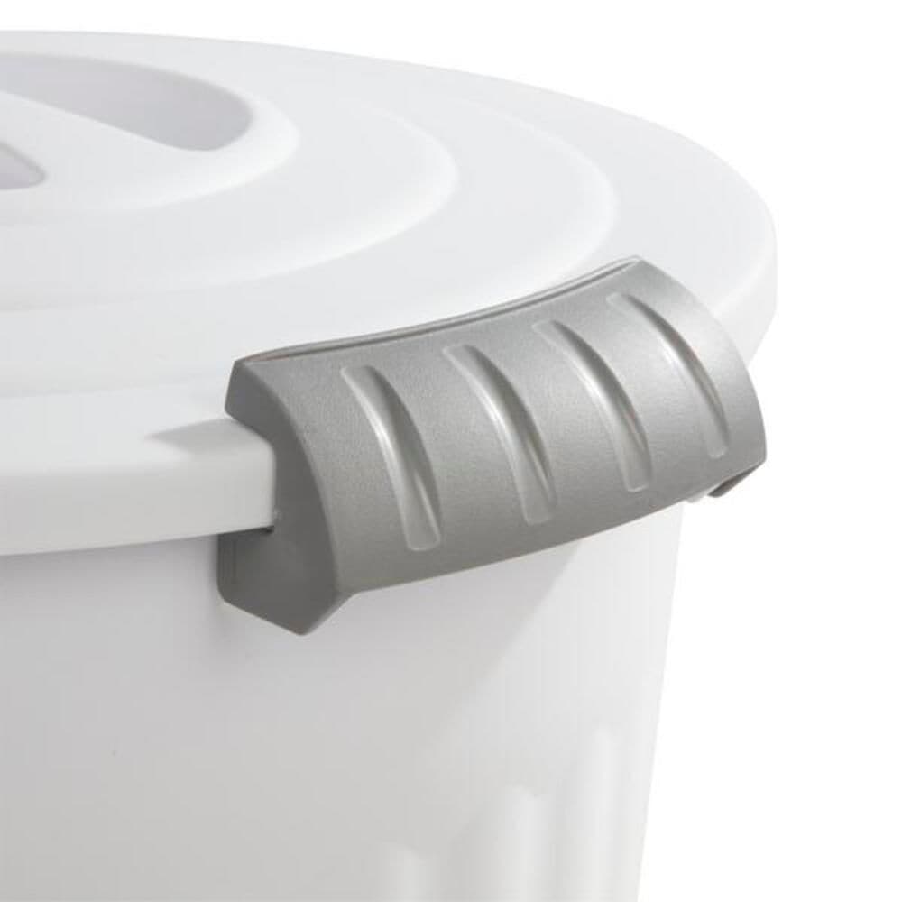 Plastic Round Latching Utility Garbage Can, White, 23-L L2A3 - product image 3