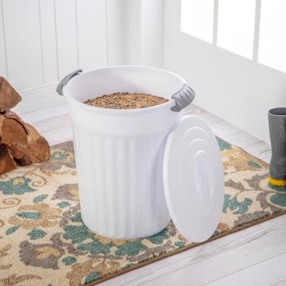 Plastic Round Latching Utility Garbage Can, White, 23-L L2A3 - product image 7