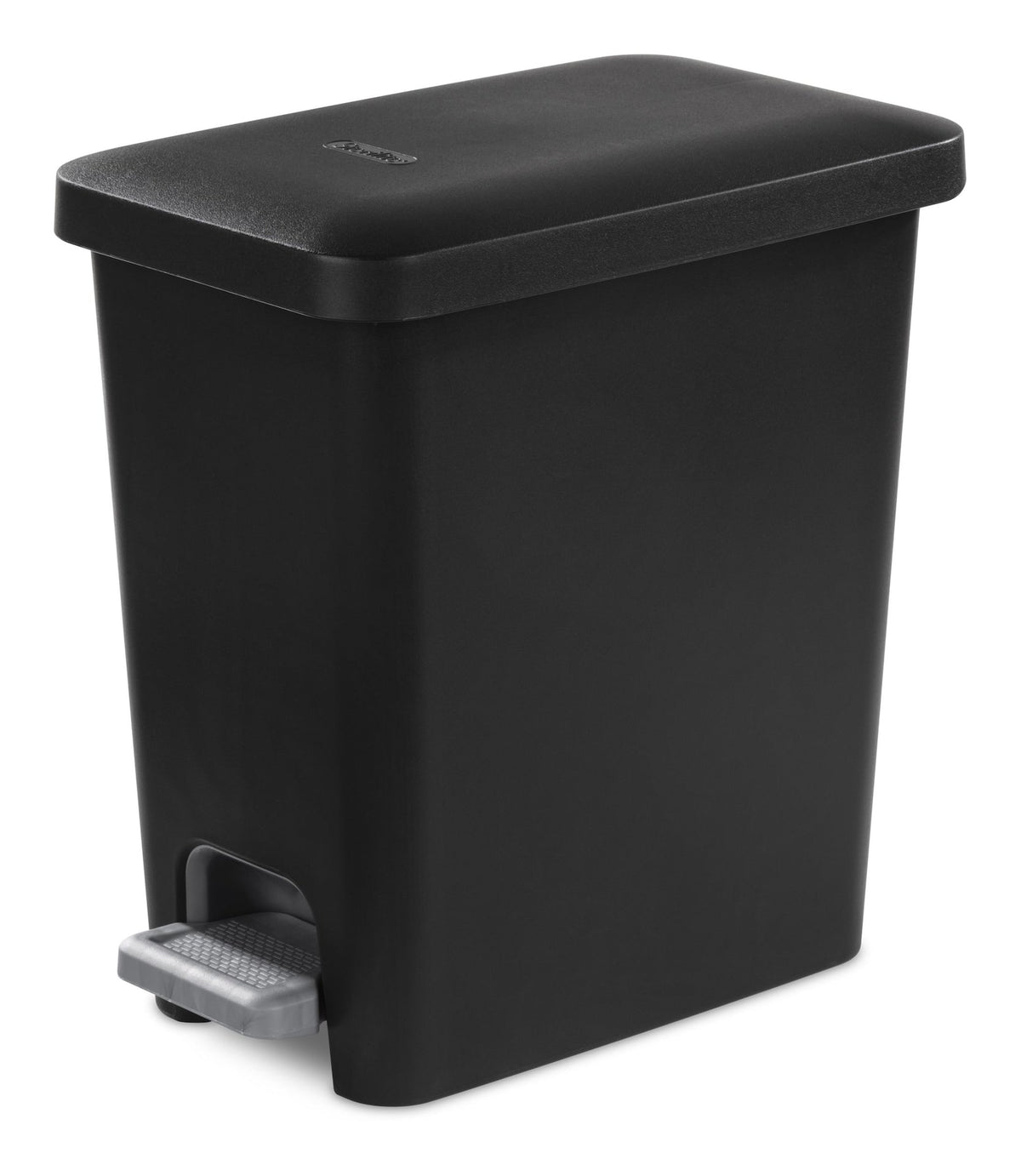 Ultra Plastic Rectangular Step Garbage Can, Black, 10.2-L F1O2 - product image 1