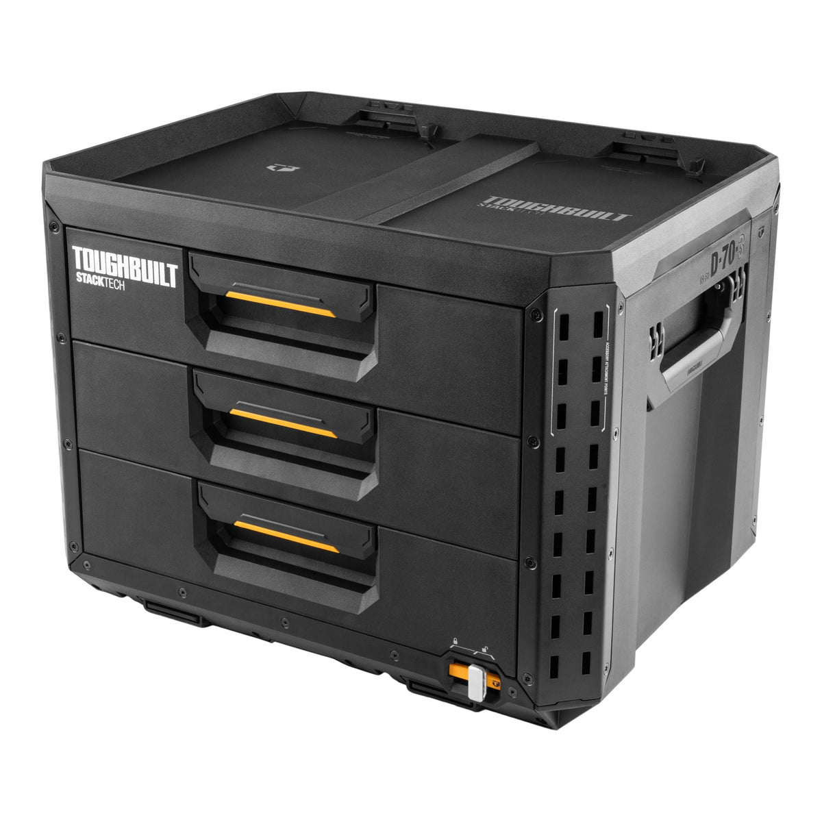 StackTech XL 3-Drawer Auto-Locking Portable Modular Tool Box, Black O7K8 - product image 1