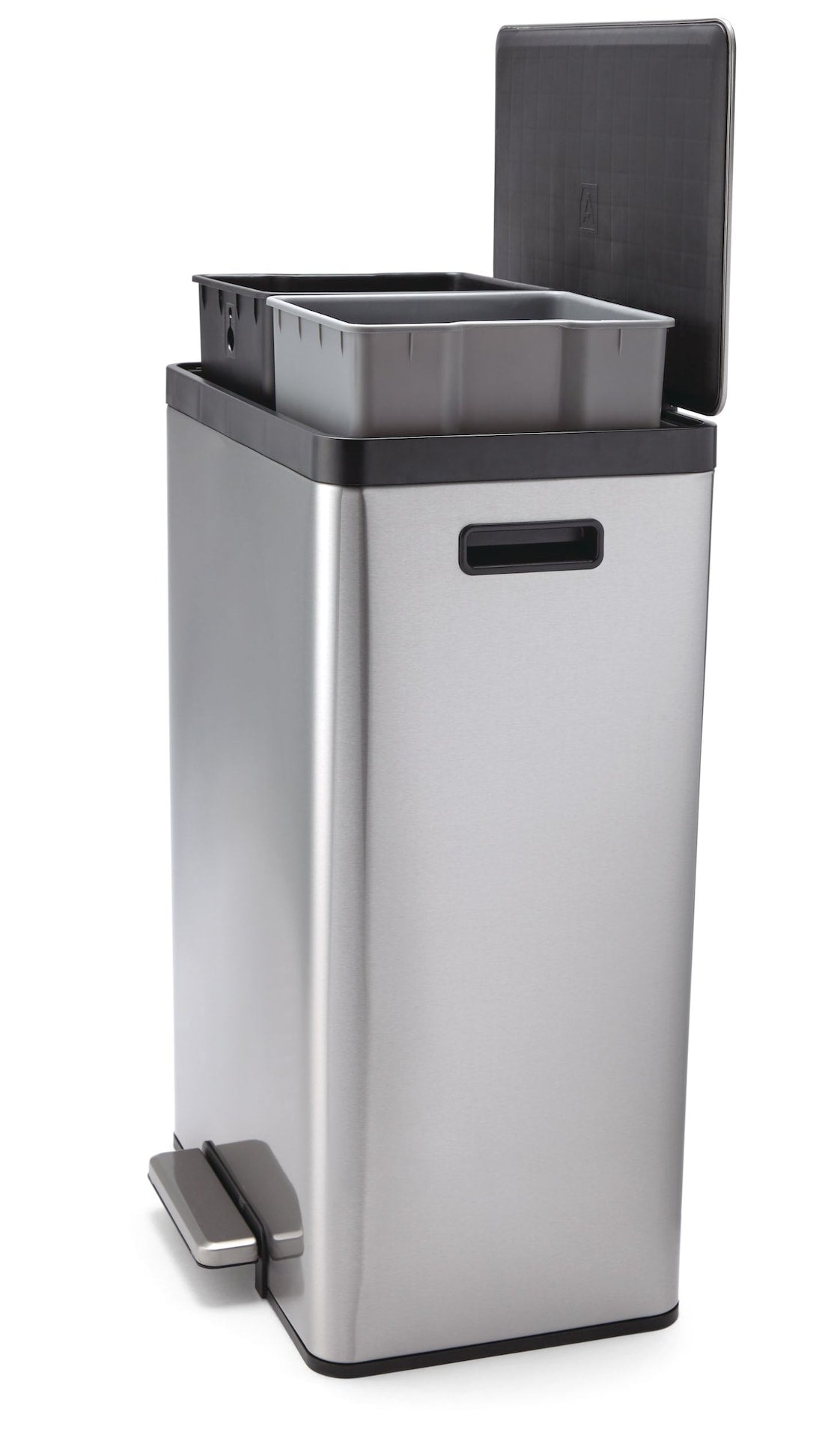 type A Stainless Steel Rectangular Dual Compartment Garbage Can, 2 x 20-L C4E1 - product image 5
