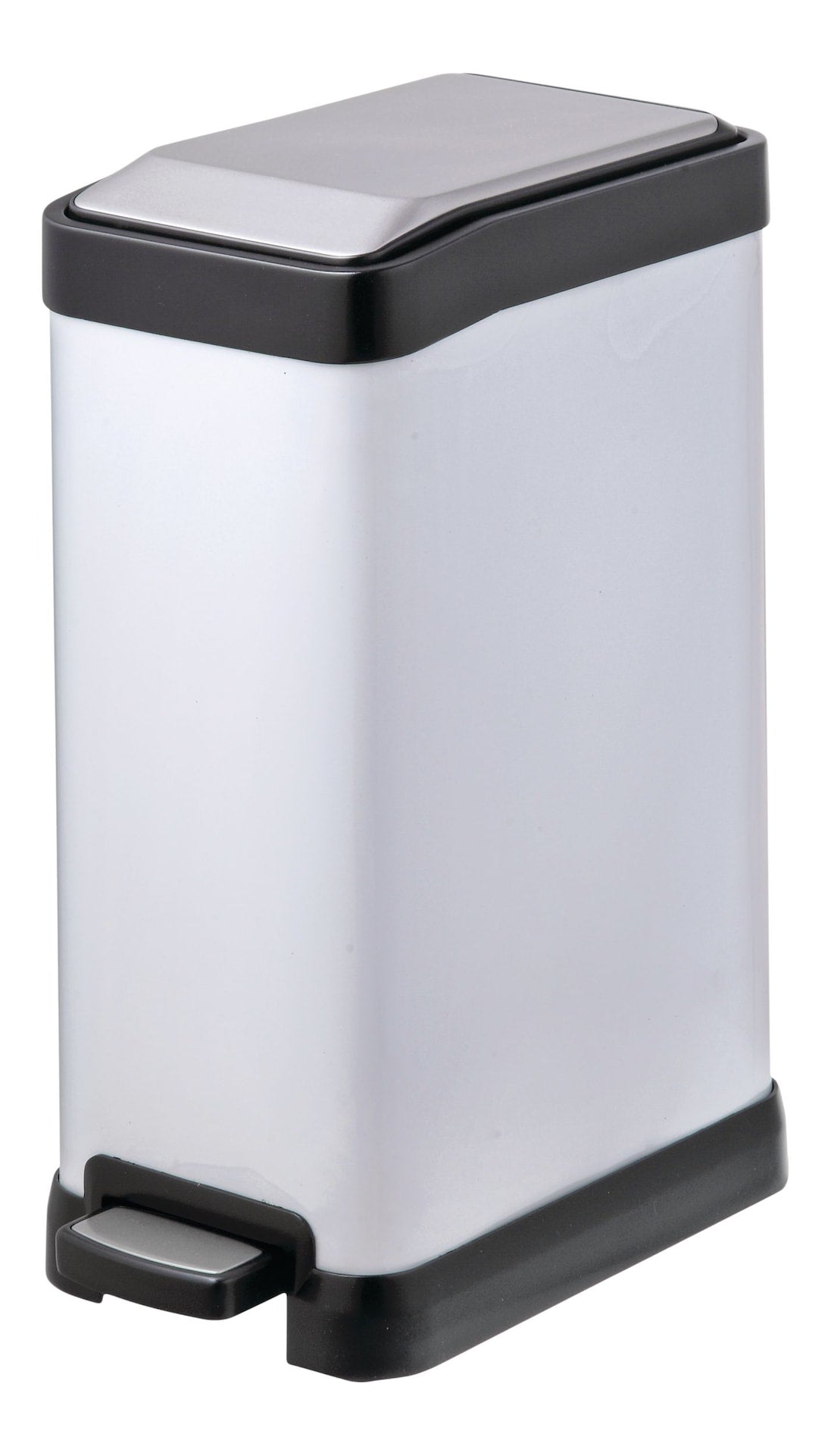 type A White Stainless Steel Rectangular Step Garbage Can, 8-L X8Z4 - product image 1