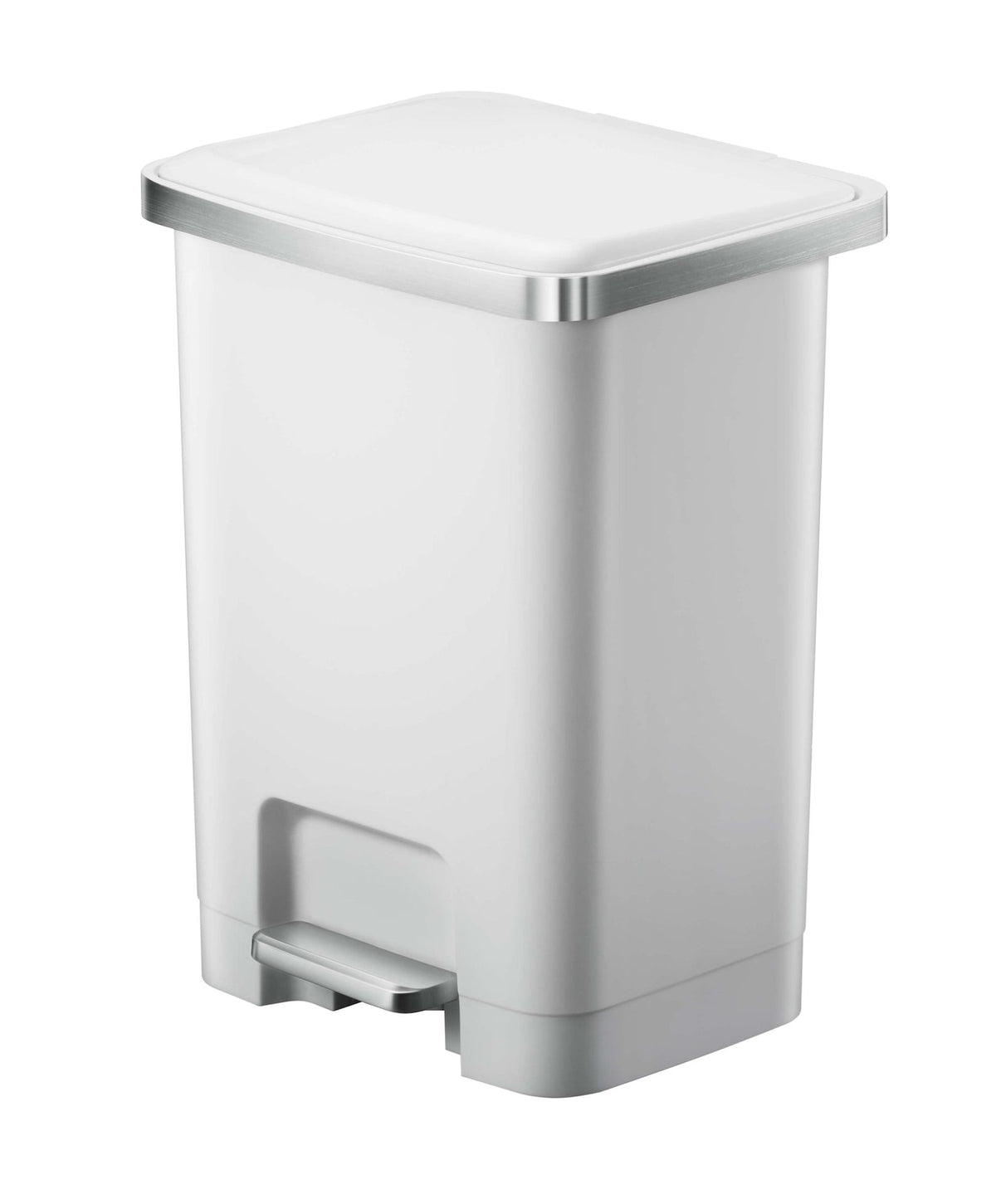 Type A Wide Resin Rectangular Step Refuse Can, White, 25-L M6J3 - product image 1