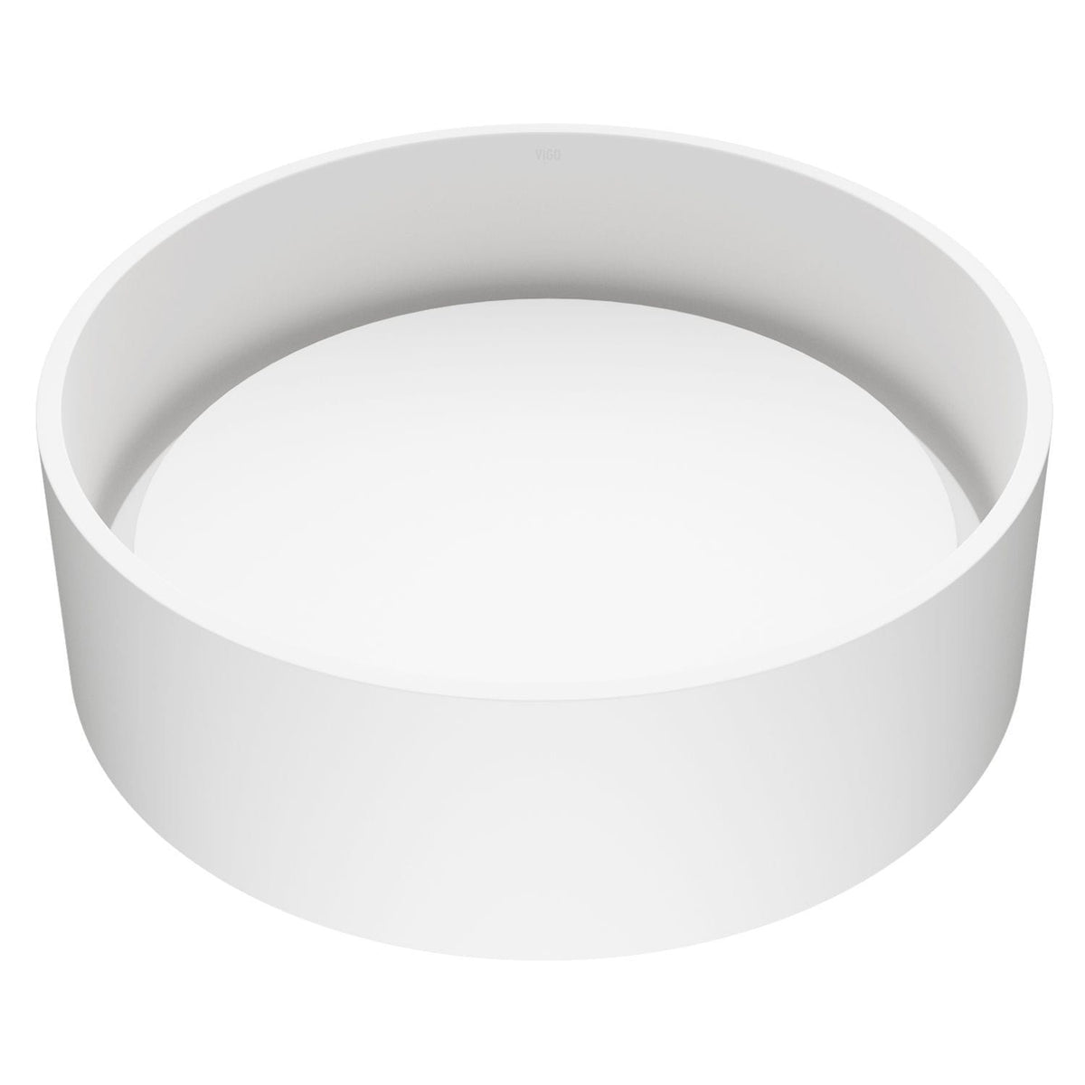 Anvil Matte Stone Round Composite Vessel Bathroom Sink/Basin with Deep Bowl, White P1Z3 - product image 1