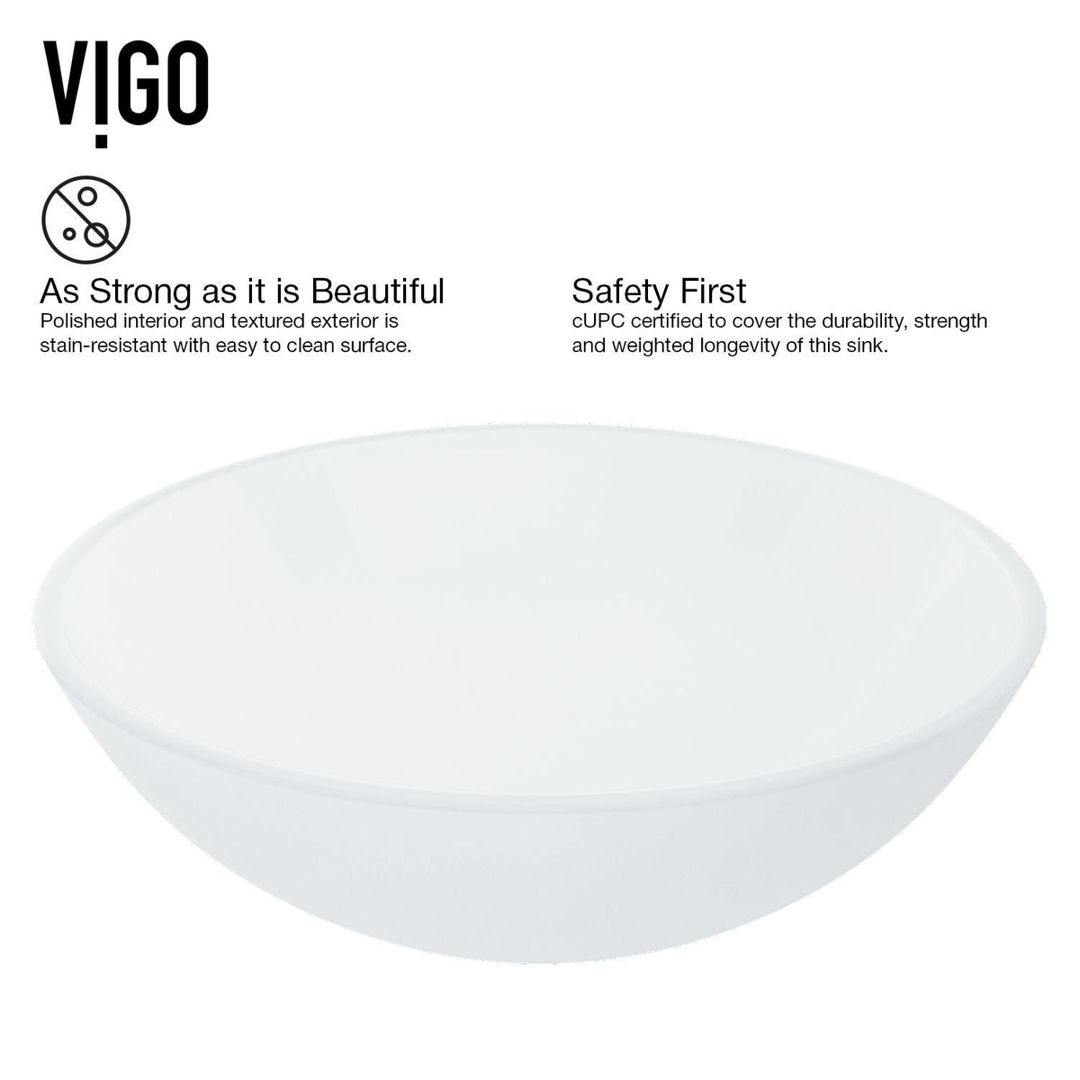 White Frost White Bathroom Sink/Basin Set with Linus Faucet and Round Glass Vessel U3K9 - product image 8