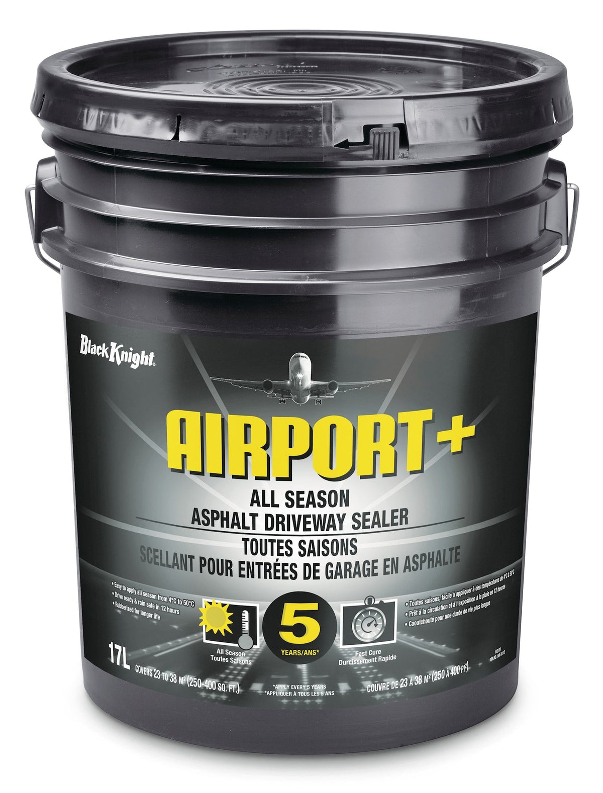 Black Knight Airport+ All-Season Driveway Asphalt Sealer, 250-400 sq. ft Coverage, 17-L W7D6 - product image 1