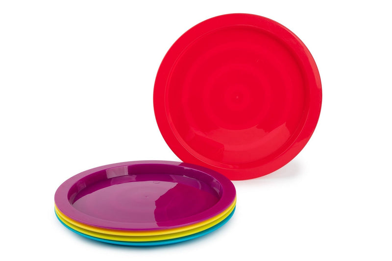 Home Plastic Kids Plates, BPA Free, 5-pc, Assorted Colours N8I7