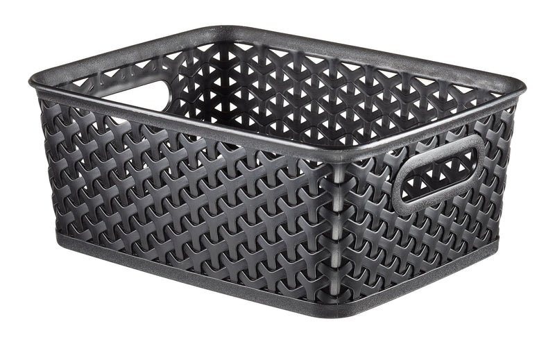 My Style Woven Storage Basket, Small, Black P6E0
