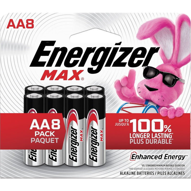 Max 8-pk AA Alkaline Batteries, Long Lasting, All Purpose U4Y9