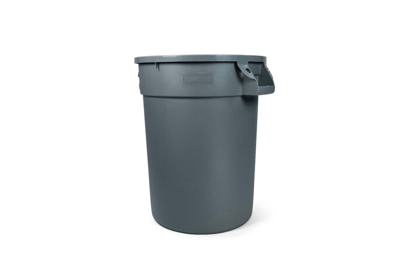Commercial Circular Outdoor Garbage Can with Lid, Grey Q0J8