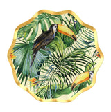Palm Spring Round Paper Disposable Appetizer Bowls, Green/Gold, 6.5-in, 8-pk, for Summer Party H1F1 - product image 1