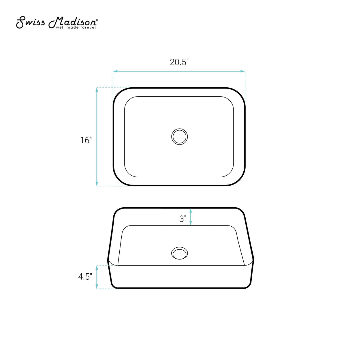 Concorde Rectangle Ceramic Vessel Sink N2B3 - product image 7