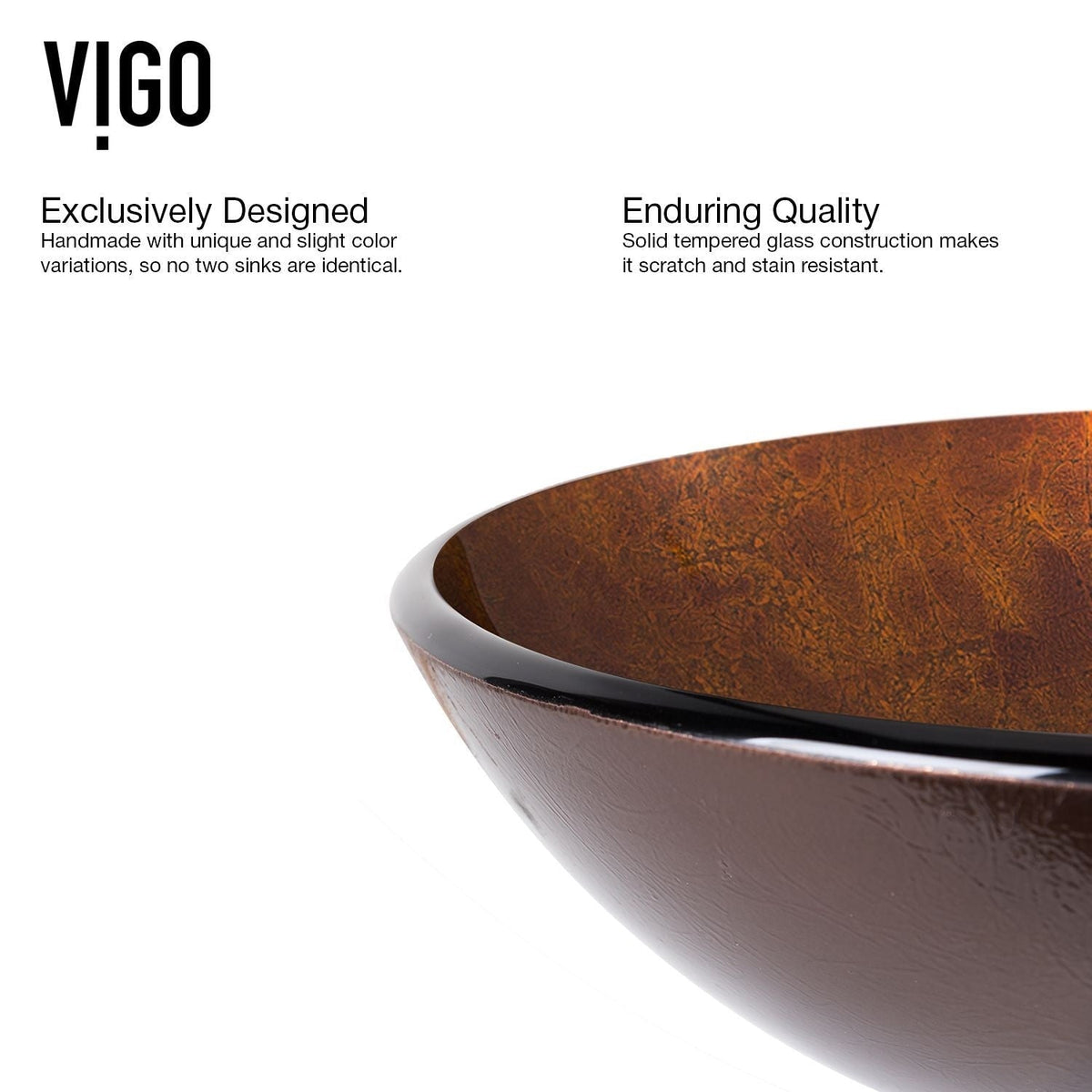 Glass Russet Brown Bathroom Sink/Basin Set with Niko Faucet and Round Vessel R9N9 - product image 5