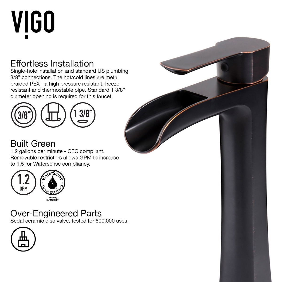 Glass Russet Brown Bathroom Sink/Basin Set with Niko Faucet and Round Vessel R9N9 - product image 7