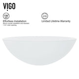 White Frost White Bathroom Sink/Basin Set with Linus Faucet and Round Glass Vessel U3K9 - product image 6