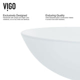 White Frost White Bathroom Sink/Basin Set with Linus Faucet and Round Glass Vessel U3K9 - product image 7