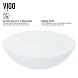 White Frost White Bathroom Sink/Basin Set with Linus Faucet and Round Glass Vessel U3K9 - product image 8